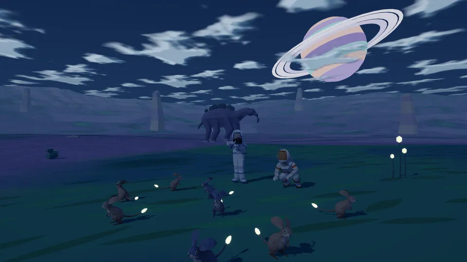 A herd of hoppers on an alien planet